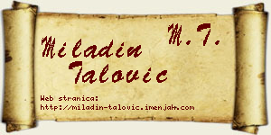 Miladin Talović vizit kartica